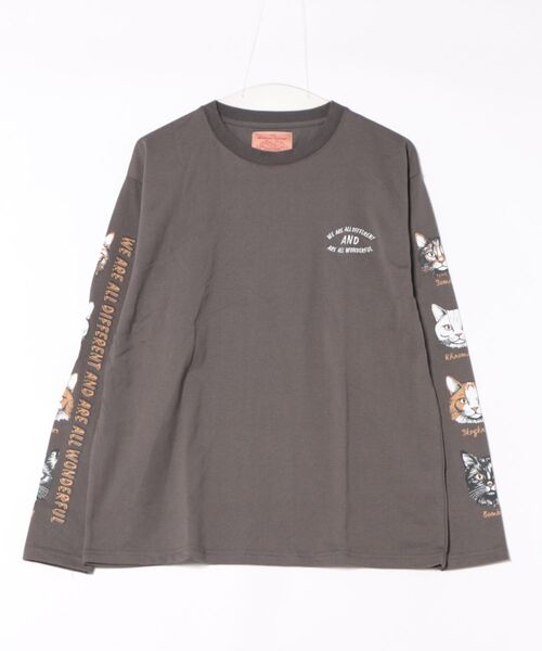 CORISCO(コリスコ)の「アニマルフェイス袖プリントロンTEE(M1)(Tシャツ/カットソー・メンズ・オートミール/キナリ/ホワイト系1/ホワイト系2/ブラック系1/ブラック系2/グレー系1/グレー系2・MEDIUM/LARGE/X-LARGE)」の15枚目の写真
