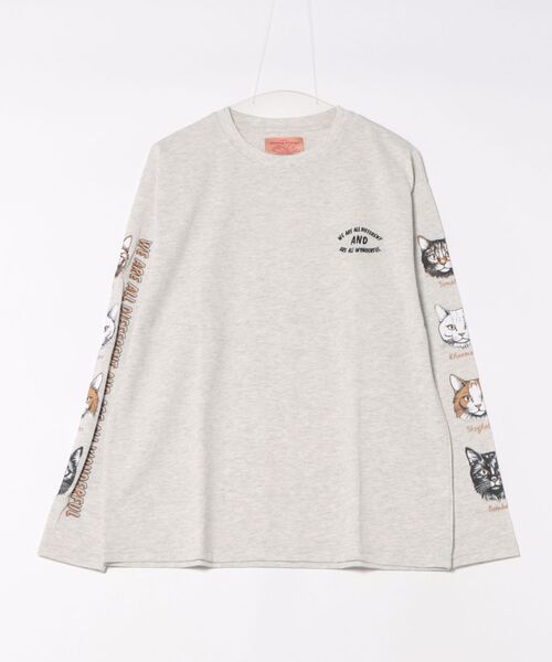 CORISCO(コリスコ)の「アニマルフェイス袖プリントロンTEE(M1)(Tシャツ/カットソー・メンズ・オートミール/キナリ/ホワイト系1/ホワイト系2/ブラック系1/ブラック系2/グレー系1/グレー系2・MEDIUM/LARGE/X-LARGE)」の14枚目の写真