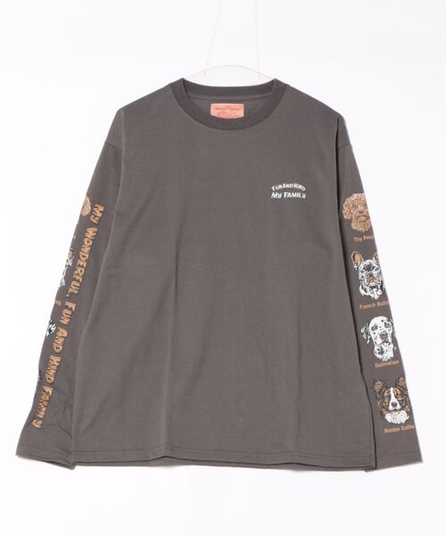 CORISCO(コリスコ)の「アニマルフェイス袖プリントロンTEE(M1)(Tシャツ/カットソー・メンズ・オートミール/キナリ/ホワイト系1/ホワイト系2/ブラック系1/ブラック系2/グレー系1/グレー系2・MEDIUM/LARGE/X-LARGE)」の18枚目の写真