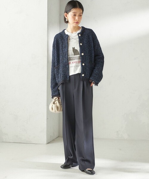 Odub（オーダブ）の「【SHIPS別注】Odub: フォト プリント クロップド ロングスリーブ TEE（Tシャツ/カットソー・レディース・ホワイト/ベージュ系/ダークグレー・ONE SIZE）」の5枚目の写真