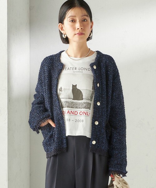 Odub（オーダブ）の「【SHIPS別注】Odub: フォト プリント クロップド ロングスリーブ TEE（Tシャツ/カットソー・レディース・ホワイト/ベージュ系/ダークグレー・ONE SIZE）」の6枚目の写真