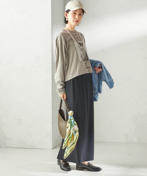 Odub（オーダブ）の「【SHIPS別注】Odub: フォト プリント クロップド ロングスリーブ TEE（Tシャツ/カットソー・レディース・ホワイト/ベージュ系/ダークグレー・ONE SIZE）」の10枚目の写真