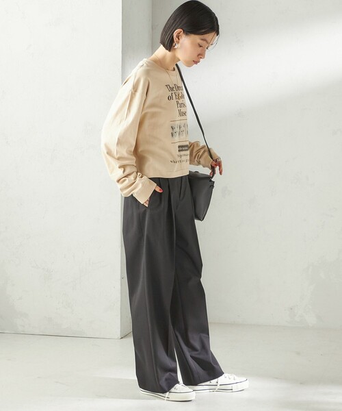 Odub（オーダブ）の「【SHIPS別注】Odub: フォト プリント クロップド ロングスリーブ TEE（Tシャツ/カットソー・レディース・ホワイト/ベージュ系/ダークグレー・ONE SIZE）」の20枚目の写真