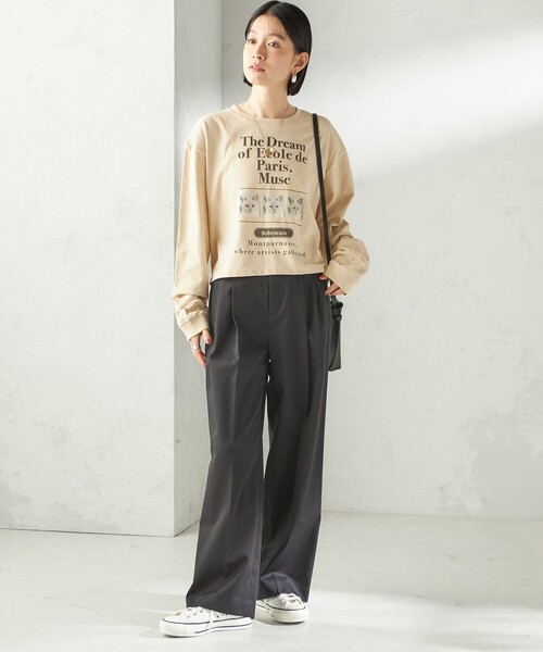 Odub（オーダブ）の「【SHIPS別注】Odub: フォト プリント クロップド ロングスリーブ TEE（Tシャツ/カットソー・レディース・ホワイト/ベージュ系/ダークグレー・ONE SIZE）」の21枚目の写真