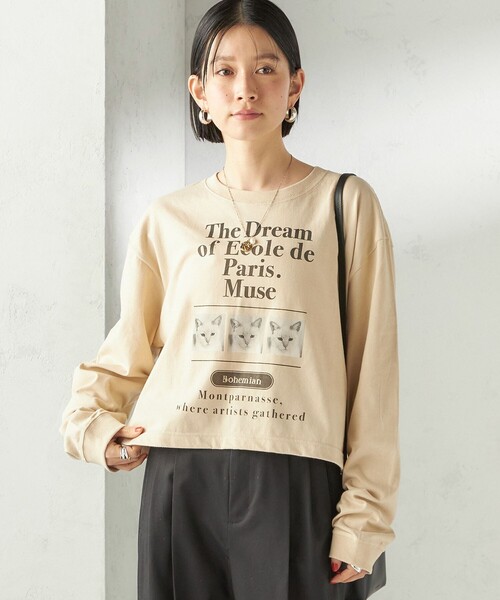 Odub（オーダブ）の「【SHIPS別注】Odub: フォト プリント クロップド ロングスリーブ TEE（Tシャツ/カットソー・レディース・ホワイト/ベージュ系/ダークグレー・ONE SIZE）」の22枚目の写真