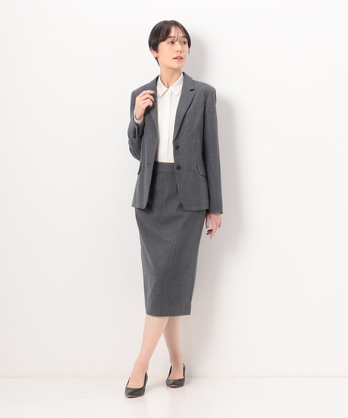 COMME CA（コムサ）の「プルエラバックサテン シャツ（シャツ/ブラウス・レディース・ブラック/オフホワイト・11号/9号）」の5枚目の写真