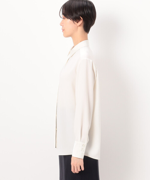 COMME CA（コムサ）の「プルエラバックサテン シャツ（シャツ/ブラウス・レディース・ブラック/オフホワイト・11号/9号）」の12枚目の写真