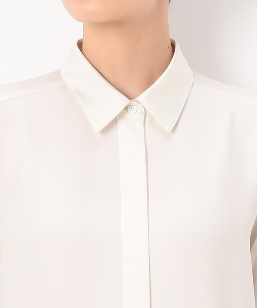 COMME CA（コムサ）の「プルエラバックサテン シャツ（シャツ/ブラウス・レディース・ブラック/オフホワイト・11号/9号）」の14枚目の写真