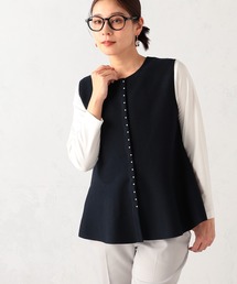 GALLORIA | 【洗濯機で洗える】ペプラムニットジレ(カーディガン/ボレロ)