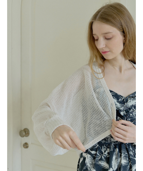 AVANT-G（アバン）の「Linen Summer Knit Bolero - OATMEAL（カーディガン/ボレロ・レディース・その他・FREE）」の5枚目の写真