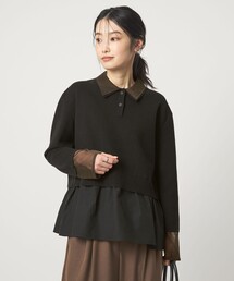 green label relaxing | ポロニット ドッキング プルオーバー(ニット/セーター)