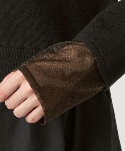 green label relaxing（グリーンレーベルリラクシング）の「ポロニット ドッキング プルオーバー（ニット/セーター・レディース・ネイビー/ブラック/グレー・FREE）」の22枚目の写真