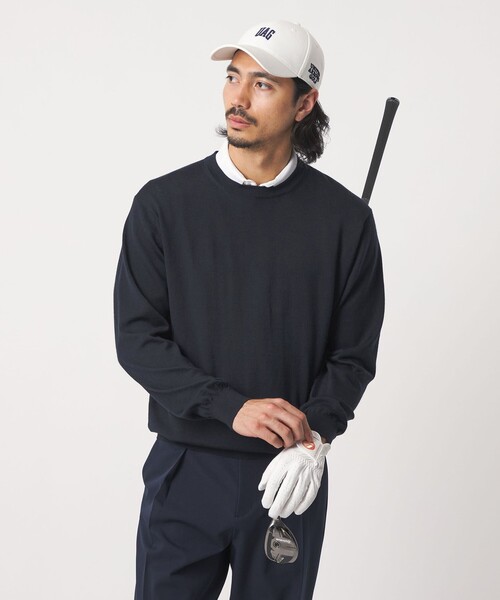 UNITED ARROWS GOLF(ユナイテッドアローズゴルフ)の「ハイゲージ クルーネック ニット(ニット/セーター・メンズ・ネイビー/ブラック/ダークグレー・M/L/XL)」の3枚目の写真