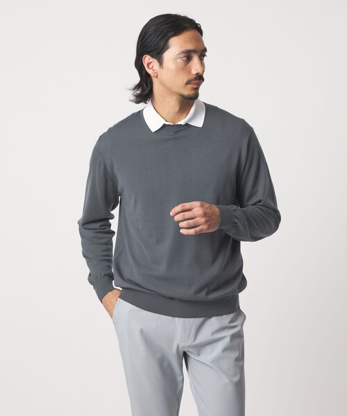 UNITED ARROWS GOLF(ユナイテッドアローズゴルフ)の「ハイゲージ クルーネック ニット(ニット/セーター・メンズ・ネイビー/ブラック/ダークグレー・M/L/XL)」の2枚目の写真