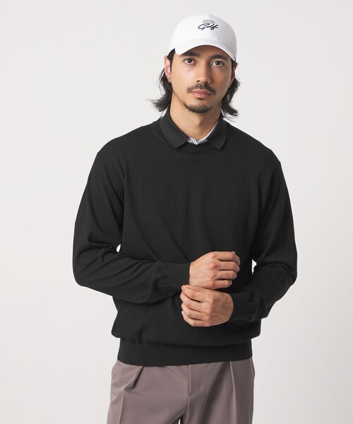 UNITED ARROWS GOLF(ユナイテッドアローズゴルフ)の「ハイゲージ クルーネック ニット(ニット/セーター・メンズ・ネイビー/ブラック/ダークグレー・M/L/XL)」の6枚目の写真
