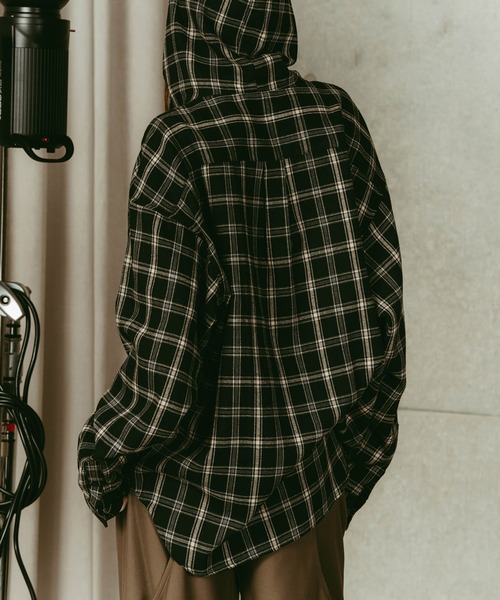 Knuth Marf（クヌースマーフ）の「【Knuth Marf】hooded over shirts（シャツ/ブラウス・レディース・ブラック系1・FREE）」の5枚目の写真