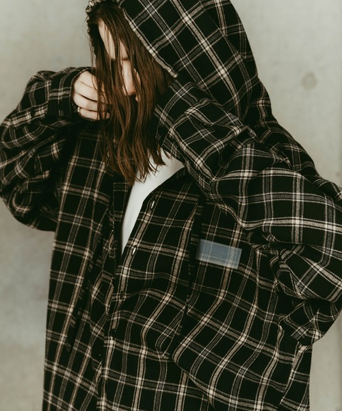 Knuth Marf（クヌースマーフ）の「【Knuth Marf】hooded over shirts（シャツ/ブラウス・レディース・ブラック系1・FREE）」の8枚目の写真