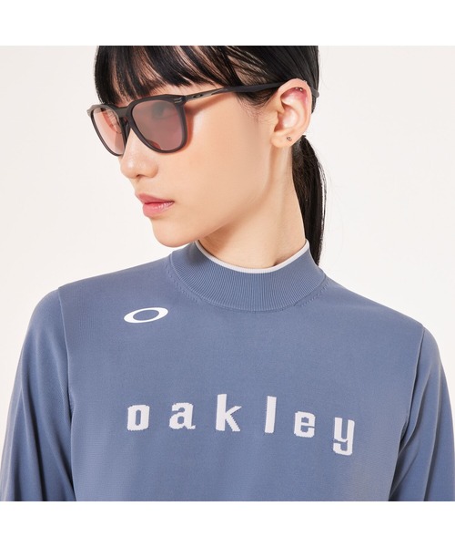 OAKLEY(オークリー)の「オークリーELEVATE LS SWEATER MOCK SHIRT/ゴルフ/モックネックシャツ/ゴルフシャツ/セーター/レディース/OAKLEY(その他トップス・レディース・ネイビー/ブルー系その他/ホワイト/ブラック・L/M/XS/S)」の4枚目の写真