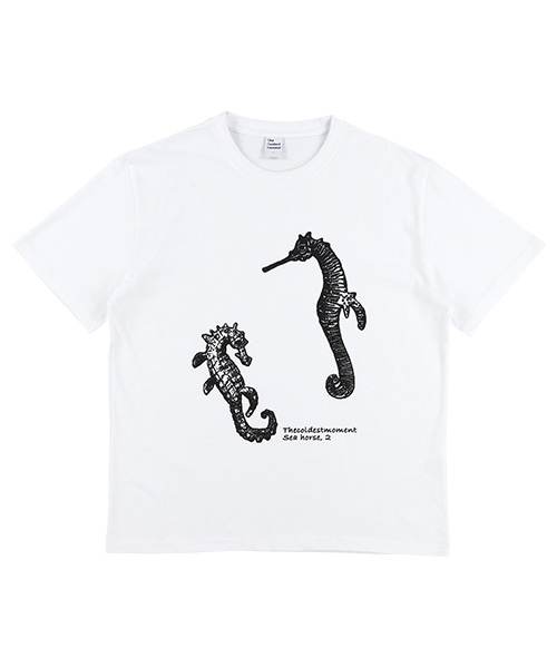 THECOLDESTMOMENT(ザコールデストモーメント)の「TCM sea horse T (white)(Tシャツ/カットソー・レディース・その他・S/M/L/XL)」の1枚目の写真