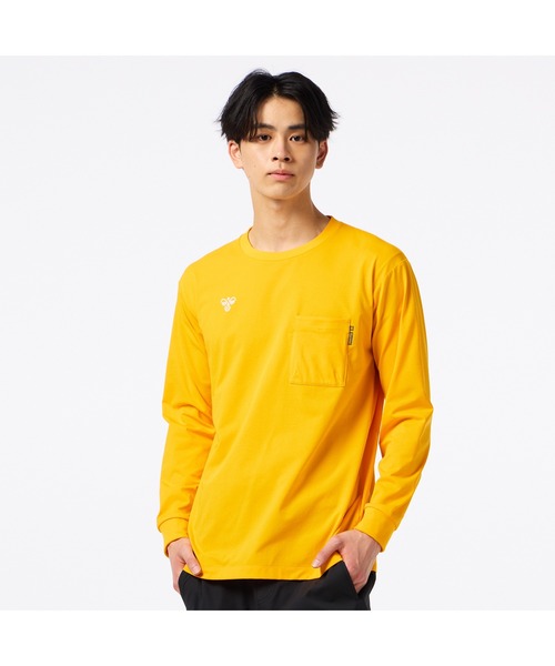 hummel（ヒュンメル）の「hummel/ヒュンメル HMP ﾅｶﾞｿﾃﾞTｼｬﾂ（Tシャツ/カットソー・レディース・アイボリー/ブラック/イエロー/ネイビー・S/M/L/XL）」の4枚目の写真