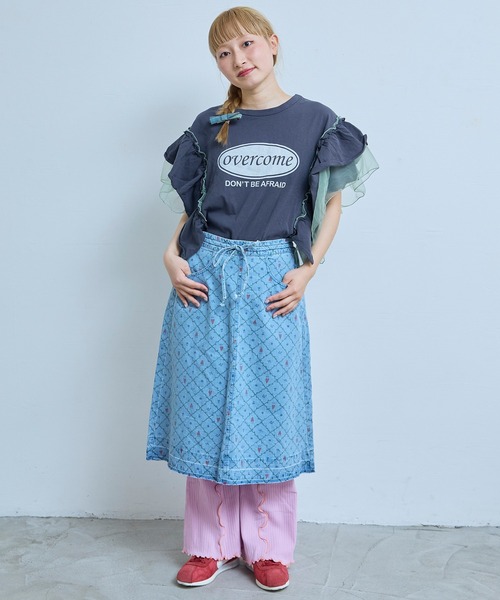 MARKEY'S(マーキーズ)の「デニムミニスカート/おとな(デニムスカート・レディース・ネイビー/ライトブルー・160cm)」の4枚目の写真