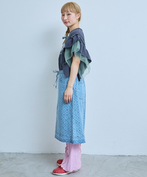 MARKEY'S(マーキーズ)の「デニムミニスカート/おとな(デニムスカート・レディース・ネイビー/ライトブルー・160cm)」の5枚目の写真