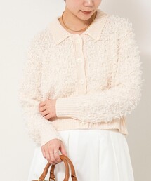 NOLLEY’S Sophi | 《手洗い可能》ファンシーヤーンポロ衿カーディガンジャケット(カーディガン/ボレロ)