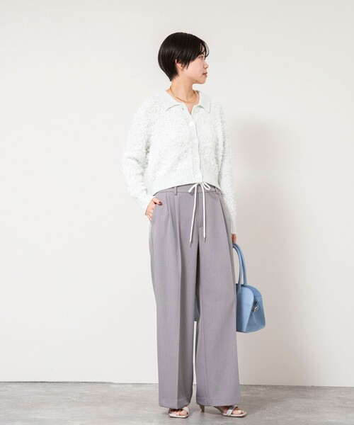 NOLLEY’S Sophi(ノーリーズソフィ)の「《手洗い可能》ファンシーヤーンポロ衿カーディガンジャケット(カーディガン/ボレロ・レディース・ベージュ/ホワイト系その他2・38)」の3枚目の写真