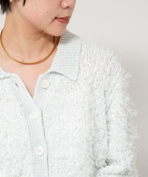 NOLLEY’S Sophi(ノーリーズソフィ)の「《手洗い可能》ファンシーヤーンポロ衿カーディガンジャケット(カーディガン/ボレロ・レディース・ベージュ/ホワイト系その他2・38)」の9枚目の写真