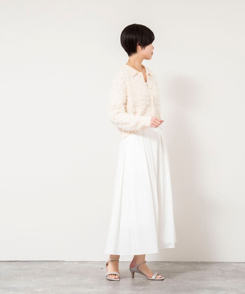 NOLLEY’S Sophi(ノーリーズソフィ)の「《手洗い可能》ファンシーヤーンポロ衿カーディガンジャケット(カーディガン/ボレロ・レディース・ベージュ/ホワイト系その他2・38)」の11枚目の写真