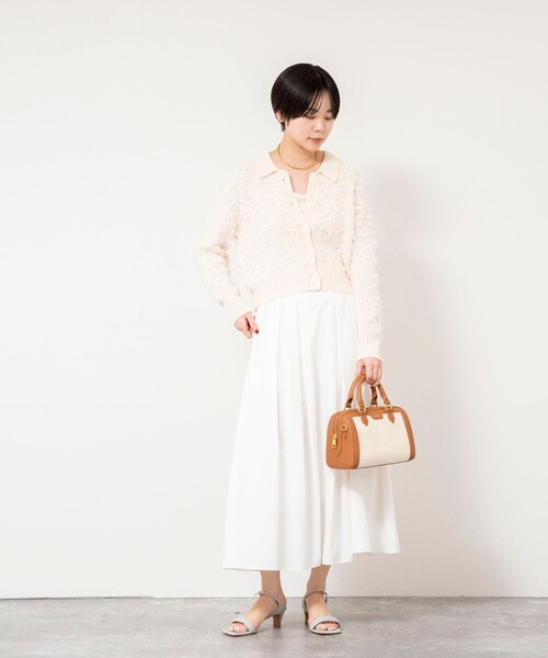 NOLLEY’S Sophi(ノーリーズソフィ)の「《手洗い可能》ファンシーヤーンポロ衿カーディガンジャケット(カーディガン/ボレロ・レディース・ベージュ/ホワイト系その他2・38)」の14枚目の写真