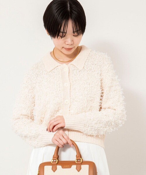 NOLLEY’S Sophi(ノーリーズソフィ)の「《手洗い可能》ファンシーヤーンポロ衿カーディガンジャケット(カーディガン/ボレロ・レディース・ベージュ/ホワイト系その他2・38)」の18枚目の写真