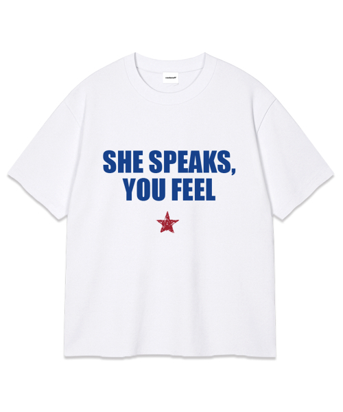 RANDOMOFF(ランダムオフ)の「SHE LETTERING OVER FIT T-HISRT (3color)(Tシャツ/カットソー・レディース・その他・S/M/L/XL)」の2枚目の写真