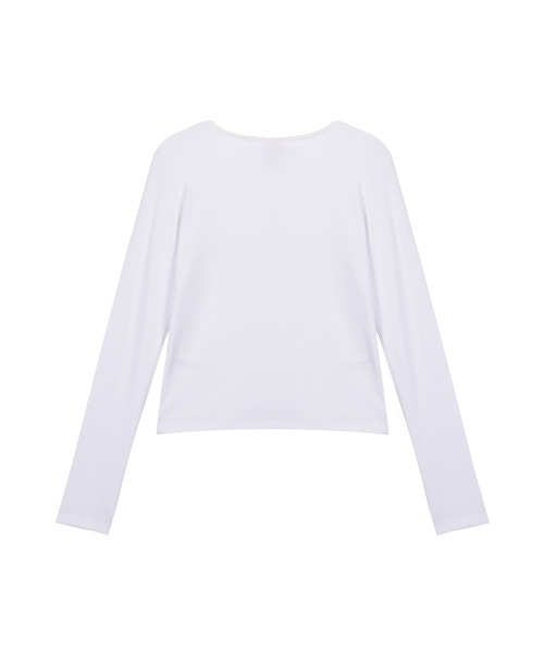 ITZAVIBE(イッザバイブ)の「CAT BLESS RIBBON LONG SLEEVE - WHITE(Tシャツ/カットソー・レディース・その他・ONE SIZE)」の3枚目の写真