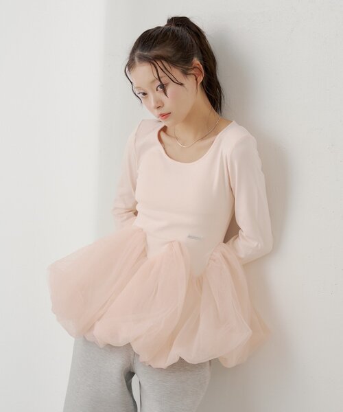 WEB限定【SALON by Chico】チューリップチュールバルーントップス（T