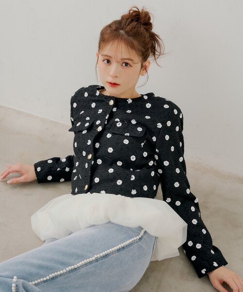 Chico(チコ)の「WEB限定【SALON by Chico】チューリップチュールバルーントップス(Tシャツ/カットソー・レディース・ピンク/アイボリー/ブラック・FREE)」の16枚目の写真