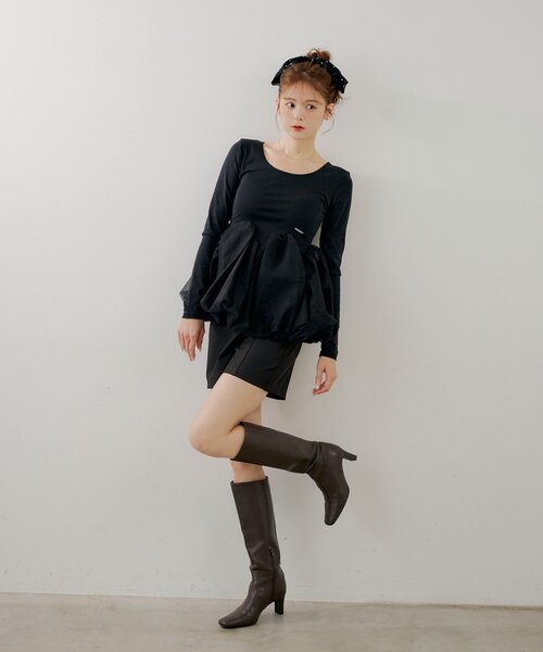 WEB限定【SALON by Chico】チューリップチュールバルーントップス（T