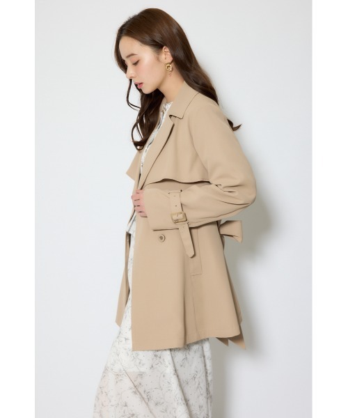 rienda（リエンダ）の「フラップフレアトレンチコート 春服（トレンチコート・レディース・ブラック/ホワイト/ベージュ・MEDIUM/SMALL）」の17枚目の写真
