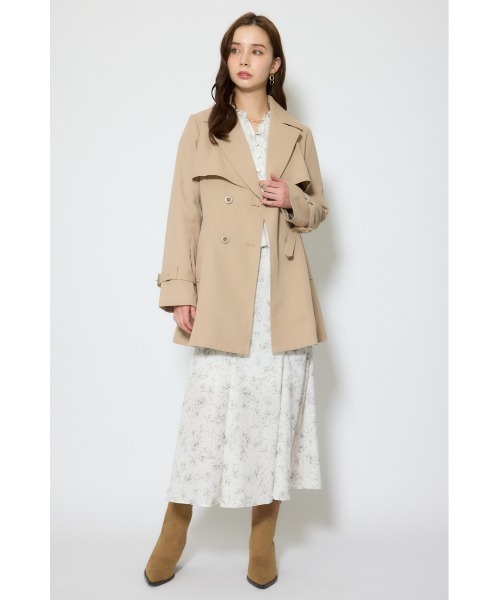 rienda（リエンダ）の「フラップフレアトレンチコート 春服（トレンチコート・レディース・ブラック/ホワイト/ベージュ・MEDIUM/SMALL）」の19枚目の写真
