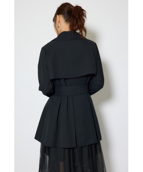 rienda（リエンダ）の「フラップフレアトレンチコート 春服（トレンチコート・レディース・ブラック/ホワイト/ベージュ・MEDIUM/SMALL）」の5枚目の写真