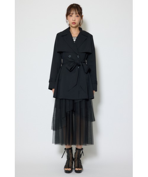 rienda（リエンダ）の「フラップフレアトレンチコート 春服（トレンチコート・レディース・ブラック/ホワイト/ベージュ・MEDIUM/SMALL）」の8枚目の写真