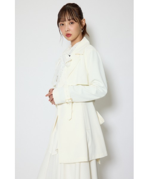 rienda（リエンダ）の「フラップフレアトレンチコート 春服（トレンチコート・レディース・ブラック/ホワイト/ベージュ・MEDIUM/SMALL）」の10枚目の写真