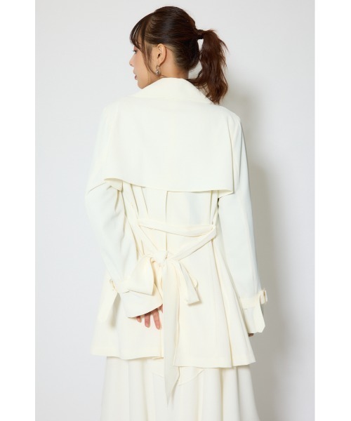 rienda（リエンダ）の「フラップフレアトレンチコート 春服（トレンチコート・レディース・ブラック/ホワイト/ベージュ・MEDIUM/SMALL）」の11枚目の写真