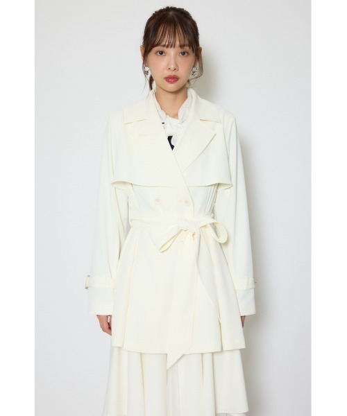 rienda（リエンダ）の「フラップフレアトレンチコート 春服（トレンチコート・レディース・ブラック/ホワイト/ベージュ・MEDIUM/SMALL）」の15枚目の写真
