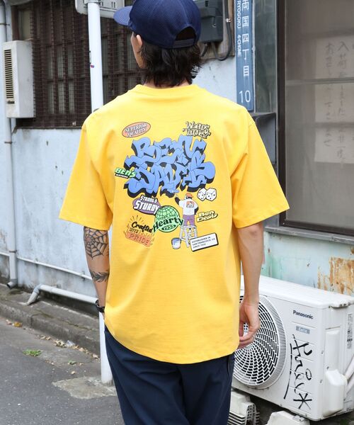 BEN DAVIS(ベンデイビス)の「【BEN DAVIS(ベンデイビス)】OVERLAP TEE NV / Tシャツ クルーネック オーバーサイズ ヘビーウェイト プリント ワンポイント 半袖(Tシャツ/カットソー・メンズ・ブラック/ホワイト/イエロー/ブルーグレー・LARGE/MEDIUM/X-LARGE)」の6枚目の写真