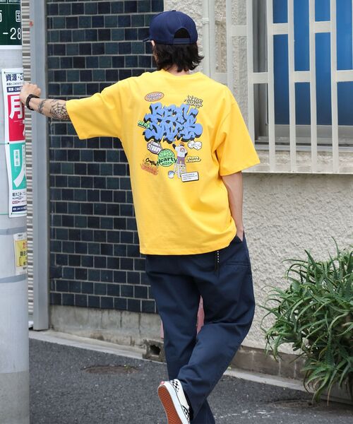 BEN DAVIS(ベンデイビス)の「【BEN DAVIS(ベンデイビス)】OVERLAP TEE NV / Tシャツ クルーネック オーバーサイズ ヘビーウェイト プリント ワンポイント 半袖(Tシャツ/カットソー・メンズ・ブラック/ホワイト/イエロー/ブルーグレー・LARGE/MEDIUM/X-LARGE)」の10枚目の写真