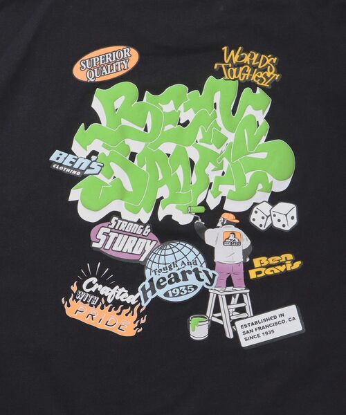 BEN DAVIS(ベンデイビス)の「【BEN DAVIS(ベンデイビス)】OVERLAP TEE NV / Tシャツ クルーネック オーバーサイズ ヘビーウェイト プリント ワンポイント 半袖(Tシャツ/カットソー・メンズ・ブラック/ホワイト/イエロー/ブルーグレー・LARGE/MEDIUM/X-LARGE)」の14枚目の写真