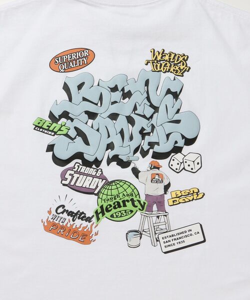 BEN DAVIS(ベンデイビス)の「【BEN DAVIS(ベンデイビス)】OVERLAP TEE NV / Tシャツ クルーネック オーバーサイズ ヘビーウェイト プリント ワンポイント 半袖(Tシャツ/カットソー・メンズ・ブラック/ホワイト/イエロー/ブルーグレー・LARGE/MEDIUM/X-LARGE)」の9枚目の写真
