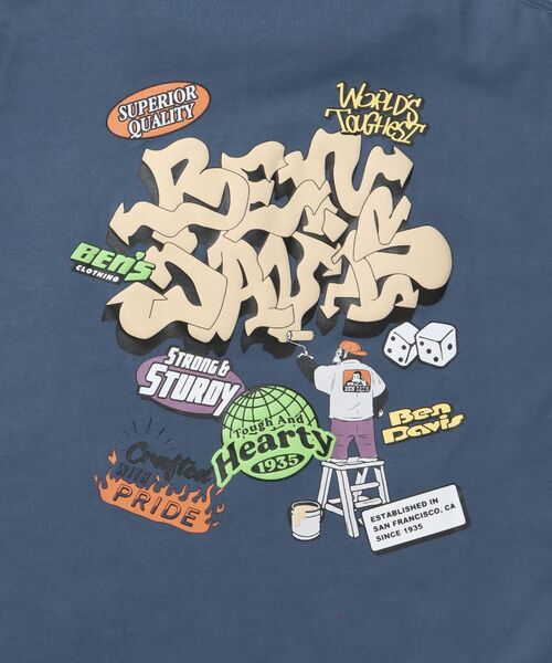 BEN DAVIS(ベンデイビス)の「【BEN DAVIS(ベンデイビス)】OVERLAP TEE NV / Tシャツ クルーネック オーバーサイズ ヘビーウェイト プリント ワンポイント 半袖(Tシャツ/カットソー・メンズ・ブラック/ホワイト/イエロー/ブルーグレー・LARGE/MEDIUM/X-LARGE)」の17枚目の写真