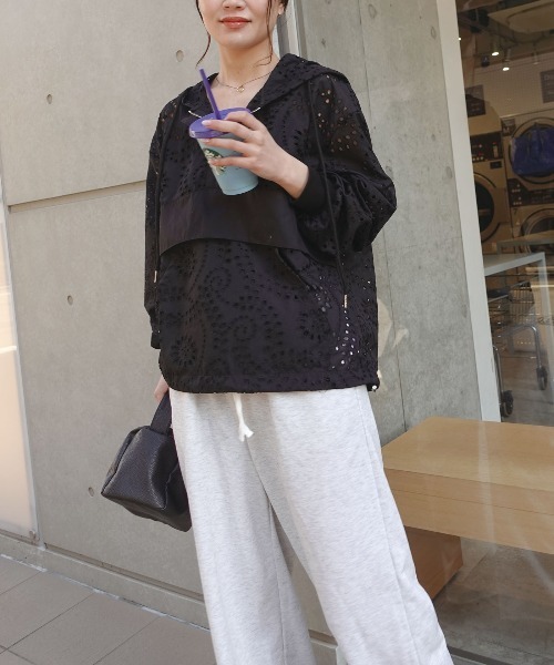 CORNERS（コーナーズ）の「レースアノラックパーカー（シャツ/ブラウス・レディース・ホワイト/ブラック・M）」の14枚目の写真